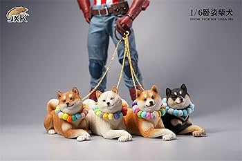 Amazon.co.jp: 1/6 サイズ 伏臥 フセ 柴犬 シバイヌ 可愛い 犬